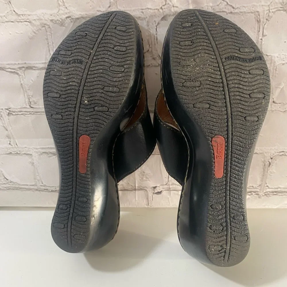 Women's Black Leather Sandals